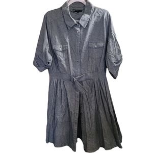 Mlle Gabrielle Size 3X Color:medium wash denim dress